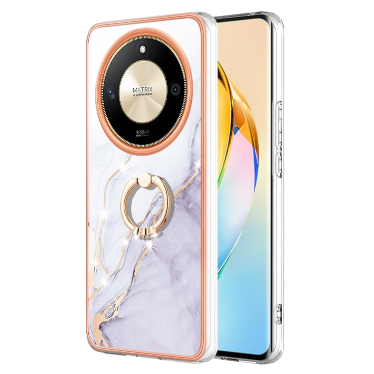 Electroplating Marble IMD TPU Phone Case with Ring Holder, For Honor X6b, For Honor 200 Lite Global, For Honor X7b 4G / 5G, For Honor X8b, For Honor X9b, For Honor X6a, For Honor 90 Lite 5G, For Honor 90 5G, For Honor Magic5 Pro, For Honor X8a���������...