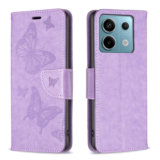Two Butterflies Embossing Leather Phone Case