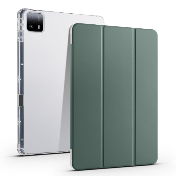 3-fold Clear TPU Smart Leather Tablet Case with Pen Slot, For Xiaomi Pad 7 / 7 Pro, For Xiaomi Redmi Pad Pro 12.1, For Xiaomi Pad 6S Pro, For Xiaomi Pad 6 Max 14, For Xiaomi Pad 6 / 6 Pro