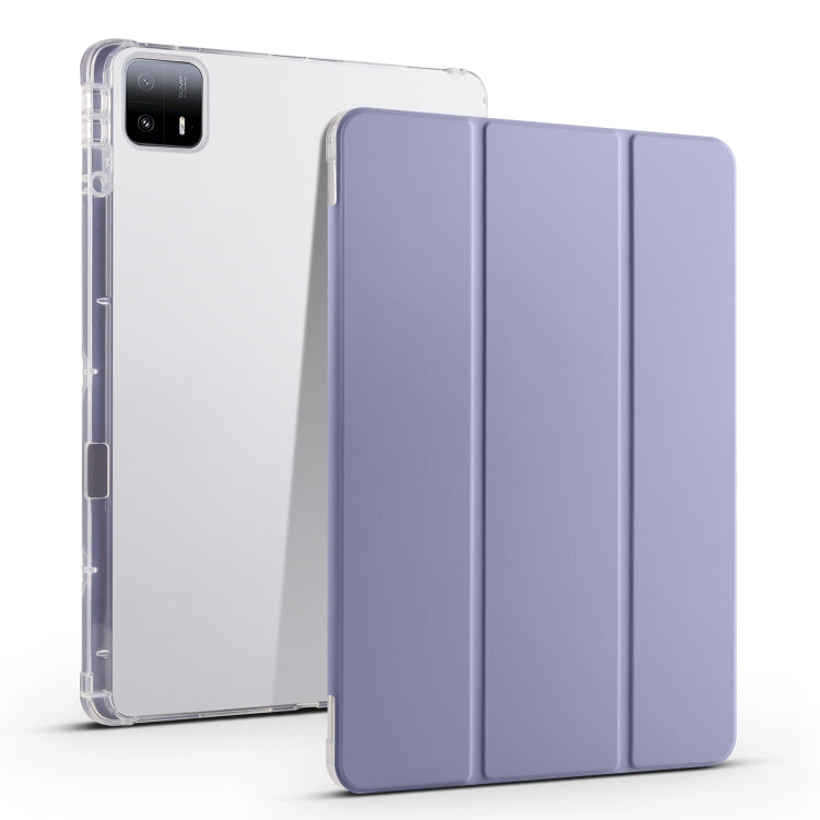 3-fold Clear TPU Smart Leather Tablet Case with Pen Slot, For Xiaomi Pad 7 / 7 Pro, For Xiaomi Redmi Pad Pro 12.1, For Xiaomi Pad 6S Pro, For Xiaomi Pad 6 Max 14, For Xiaomi Pad 6 / 6 Pro