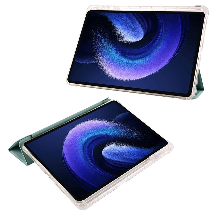 3-fold Clear TPU Smart Leather Tablet Case with Pen Slot, For Xiaomi Pad 7 / 7 Pro, For Xiaomi Redmi Pad Pro 12.1, For Xiaomi Pad 6S Pro, For Xiaomi Pad 6 Max 14, For Xiaomi Pad 6 / 6 Pro