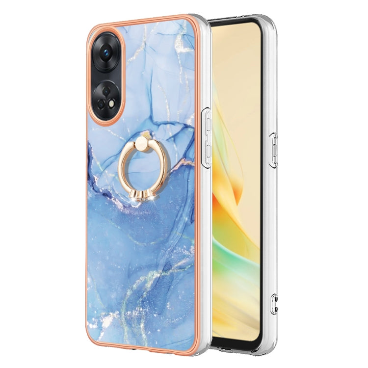 Electroplating Marble Dual-side IMD Phone Case with Ring, For OPPO Reno12 Pro Global, For OPPO Reno12 Global, For OPPO A60, For OPPO Reno11 F 5G Global, For OPPO Reno11 5G Global, For OPPO Reno11 Pro 5G Global, For OPPO A58 4G, For OPPO Reno10 5G Globa...