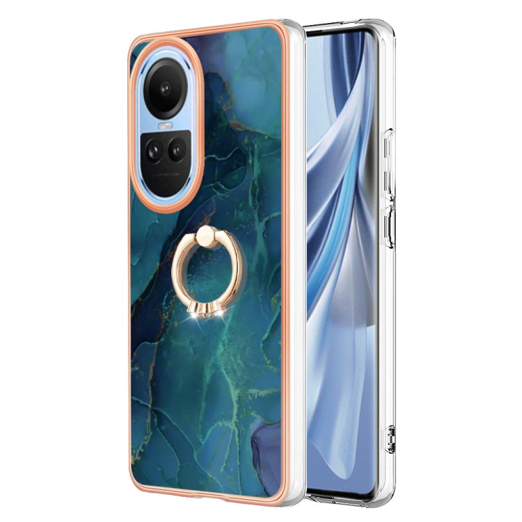 Electroplating Marble Dual-side IMD Phone Case with Ring, For OPPO Reno12 Pro Global, For OPPO Reno12 Global, For OPPO A60, For OPPO Reno11 F 5G Global, For OPPO Reno11 5G Global, For OPPO Reno11 Pro 5G Global, For OPPO A58 4G, For OPPO Reno10 5G Globa...