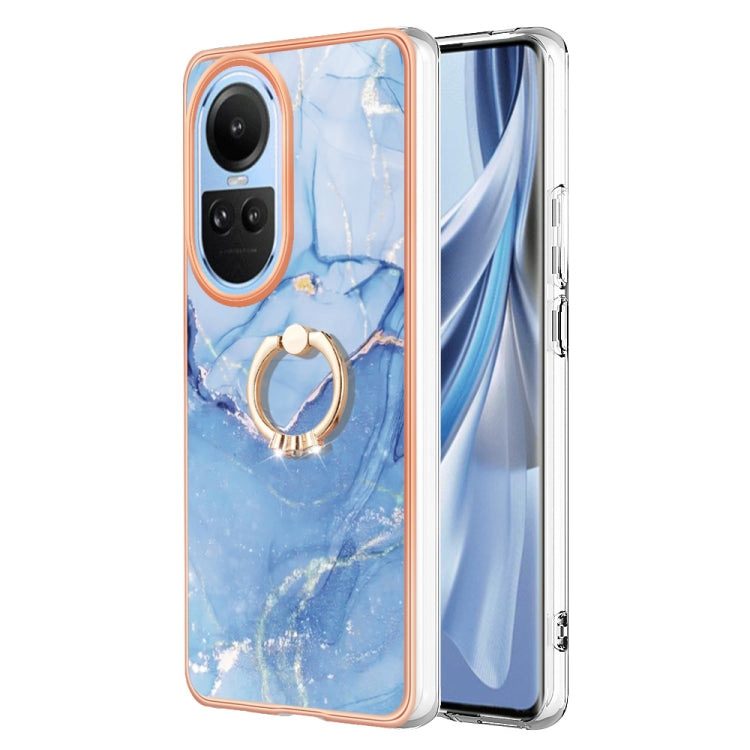 Electroplating Marble Dual-side IMD Phone Case with Ring, For OPPO Reno12 Pro Global, For OPPO Reno12 Global, For OPPO A60, For OPPO Reno11 F 5G Global, For OPPO Reno11 5G Global, For OPPO Reno11 Pro 5G Global, For OPPO A58 4G, For OPPO Reno10 5G Globa...