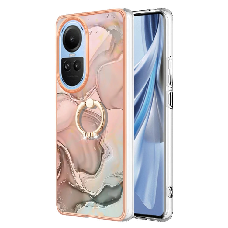 Electroplating Marble Dual-side IMD Phone Case with Ring, For OPPO Reno12 Pro Global, For OPPO Reno12 Global, For OPPO A60, For OPPO Reno11 F 5G Global, For OPPO Reno11 5G Global, For OPPO Reno11 Pro 5G Global, For OPPO A58 4G, For OPPO Reno10 5G Globa...