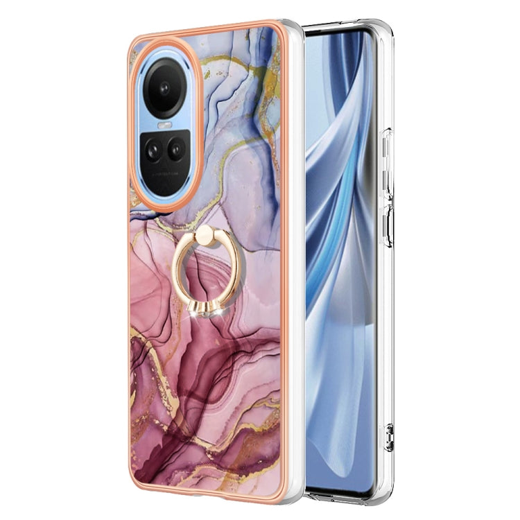 Electroplating Marble Dual-side IMD Phone Case with Ring, For OPPO Reno12 Pro Global, For OPPO Reno12 Global, For OPPO A60, For OPPO Reno11 F 5G Global, For OPPO Reno11 5G Global, For OPPO Reno11 Pro 5G Global, For OPPO A58 4G, For OPPO Reno10 5G Globa...