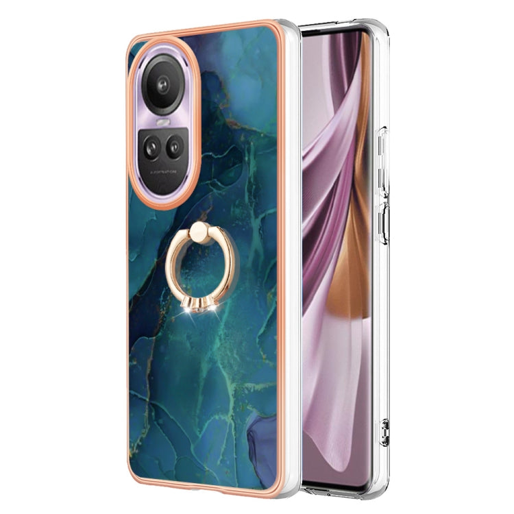 Electroplating Marble Dual-side IMD Phone Case with Ring, For OPPO Reno12 Pro Global, For OPPO Reno12 Global, For OPPO A60, For OPPO Reno11 F 5G Global, For OPPO Reno11 5G Global, For OPPO Reno11 Pro 5G Global, For OPPO A58 4G, For OPPO Reno10 5G Globa...