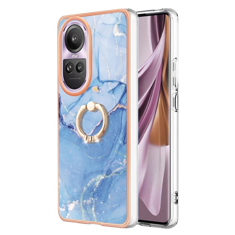 Electroplating Marble Dual-side IMD Phone Case with Ring, For OPPO Reno12 Pro Global, For OPPO Reno12 Global, For OPPO A60, For OPPO Reno11 F 5G Global, For OPPO Reno11 5G Global, For OPPO Reno11 Pro 5G Global, For OPPO A58 4G, For OPPO Reno10 5G Globa...