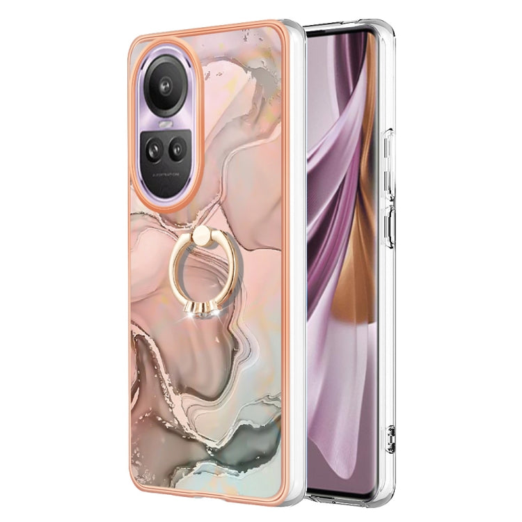 Electroplating Marble Dual-side IMD Phone Case with Ring, For OPPO Reno12 Pro Global, For OPPO Reno12 Global, For OPPO A60, For OPPO Reno11 F 5G Global, For OPPO Reno11 5G Global, For OPPO Reno11 Pro 5G Global, For OPPO A58 4G, For OPPO Reno10 5G Globa...