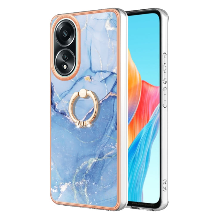 Electroplating Marble Dual-side IMD Phone Case with Ring, For OPPO Reno12 Pro Global, For OPPO Reno12 Global, For OPPO A60, For OPPO Reno11 F 5G Global, For OPPO Reno11 5G Global, For OPPO Reno11 Pro 5G Global, For OPPO A58 4G, For OPPO Reno10 5G Globa...