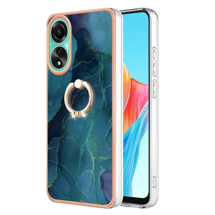 Electroplating Marble Dual-side IMD Phone Case with Ring, For OPPO Reno12 Pro Global, For OPPO Reno12 Global, For OPPO A60, For OPPO Reno11 F 5G Global, For OPPO Reno11 5G Global, For OPPO Reno11 Pro 5G Global, For OPPO A58 4G, For OPPO Reno10 5G Globa...
