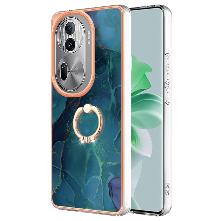 Electroplating Marble Dual-side IMD Phone Case with Ring, For OPPO Reno12 Pro Global, For OPPO Reno12 Global, For OPPO A60, For OPPO Reno11 F 5G Global, For OPPO Reno11 5G Global, For OPPO Reno11 Pro 5G Global, For OPPO A58 4G, For OPPO Reno10 5G Globa...
