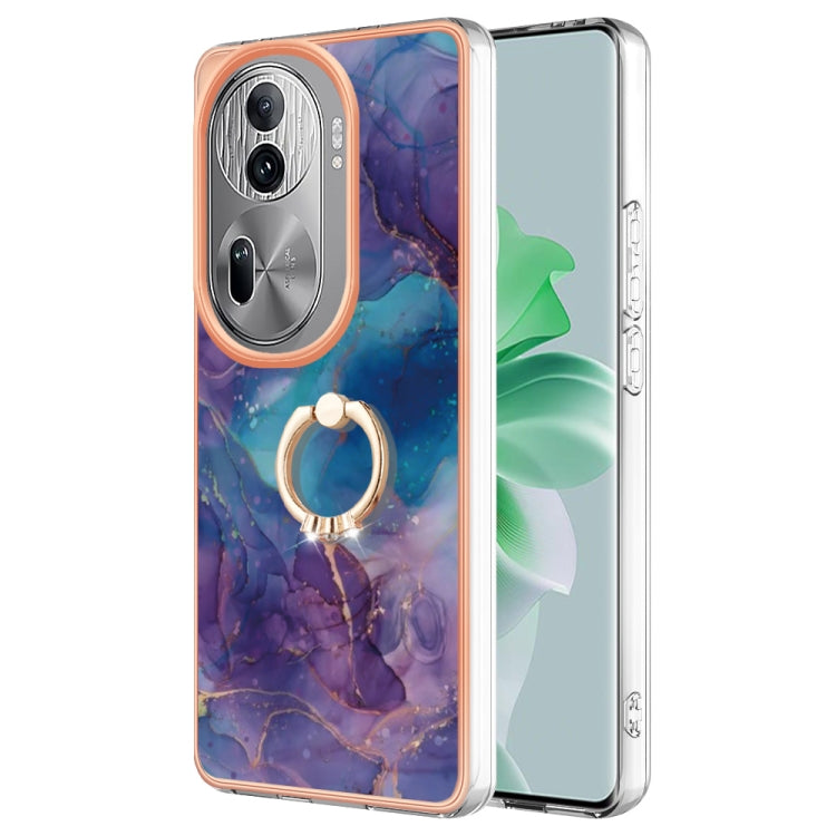 Electroplating Marble Dual-side IMD Phone Case with Ring, For OPPO Reno12 Pro Global, For OPPO Reno12 Global, For OPPO A60, For OPPO Reno11 F 5G Global, For OPPO Reno11 5G Global, For OPPO Reno11 Pro 5G Global, For OPPO A58 4G, For OPPO Reno10 5G Globa...