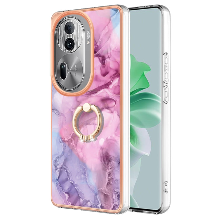 Electroplating Marble Dual-side IMD Phone Case with Ring, For OPPO Reno12 Pro Global, For OPPO Reno12 Global, For OPPO A60, For OPPO Reno11 F 5G Global, For OPPO Reno11 5G Global, For OPPO Reno11 Pro 5G Global, For OPPO A58 4G, For OPPO Reno10 5G Globa...