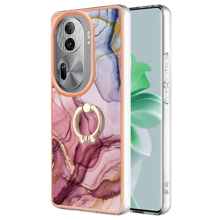 Electroplating Marble Dual-side IMD Phone Case with Ring, For OPPO Reno12 Pro Global, For OPPO Reno12 Global, For OPPO A60, For OPPO Reno11 F 5G Global, For OPPO Reno11 5G Global, For OPPO Reno11 Pro 5G Global, For OPPO A58 4G, For OPPO Reno10 5G Globa...