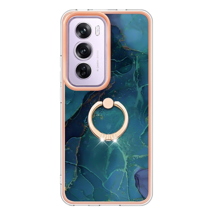 Electroplating Marble Dual-side IMD Phone Case with Ring, For OPPO Reno12 Pro Global, For OPPO Reno12 Global, For OPPO A60, For OPPO Reno11 F 5G Global, For OPPO Reno11 5G Global, For OPPO Reno11 Pro 5G Global, For OPPO A58 4G, For OPPO Reno10 5G Globa...