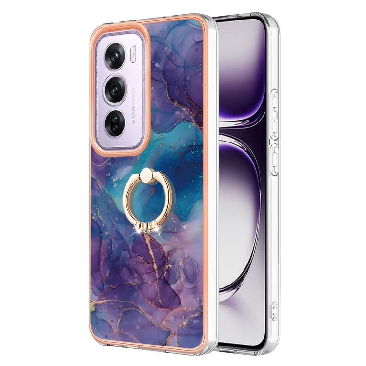 Electroplating Marble Dual-side IMD Phone Case with Ring, For OPPO Reno12 Pro Global, For OPPO Reno12 Global, For OPPO A60, For OPPO Reno11 F 5G Global, For OPPO Reno11 5G Global, For OPPO Reno11 Pro 5G Global, For OPPO A58 4G, For OPPO Reno10 5G Globa...