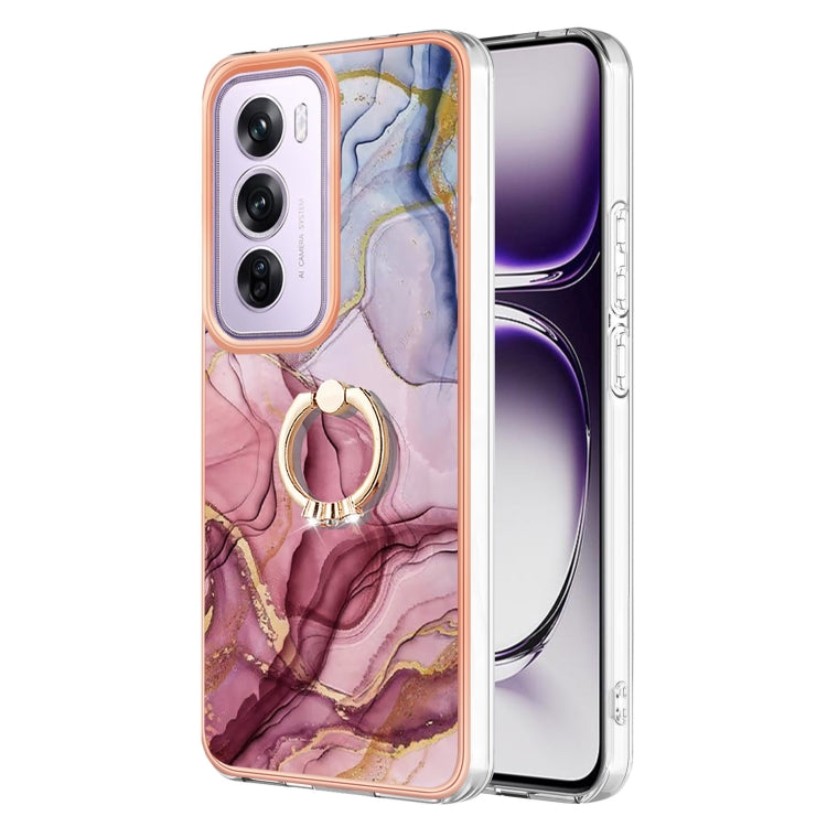 Electroplating Marble Dual-side IMD Phone Case with Ring, For OPPO Reno12 Pro Global, For OPPO Reno12 Global, For OPPO A60, For OPPO Reno11 F 5G Global, For OPPO Reno11 5G Global, For OPPO Reno11 Pro 5G Global, For OPPO A58 4G, For OPPO Reno10 5G Globa...