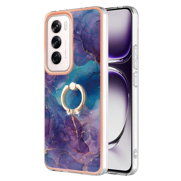 Electroplating Marble Dual-side IMD Phone Case with Ring, For OPPO Reno12 Pro Global, For OPPO Reno12 Global, For OPPO A60, For OPPO Reno11 F 5G Global, For OPPO Reno11 5G Global, For OPPO Reno11 Pro 5G Global, For OPPO A58 4G, For OPPO Reno10 5G Globa...