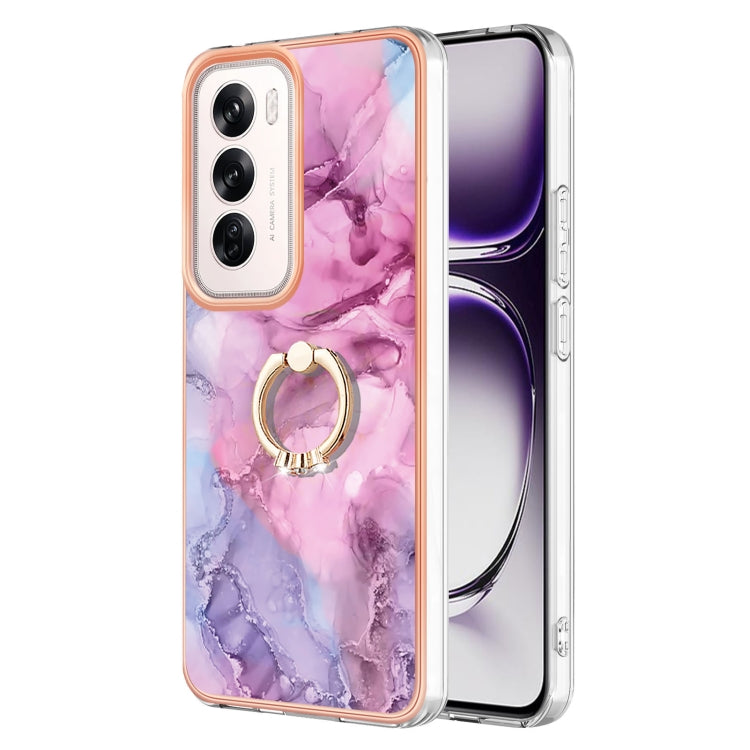 Electroplating Marble Dual-side IMD Phone Case with Ring, For OPPO Reno12 Pro Global, For OPPO Reno12 Global, For OPPO A60, For OPPO Reno11 F 5G Global, For OPPO Reno11 5G Global, For OPPO Reno11 Pro 5G Global, For OPPO A58 4G, For OPPO Reno10 5G Globa...