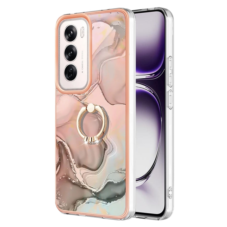 Electroplating Marble Dual-side IMD Phone Case with Ring, For OPPO Reno12 Pro Global, For OPPO Reno12 Global, For OPPO A60, For OPPO Reno11 F 5G Global, For OPPO Reno11 5G Global, For OPPO Reno11 Pro 5G Global, For OPPO A58 4G, For OPPO Reno10 5G Globa...