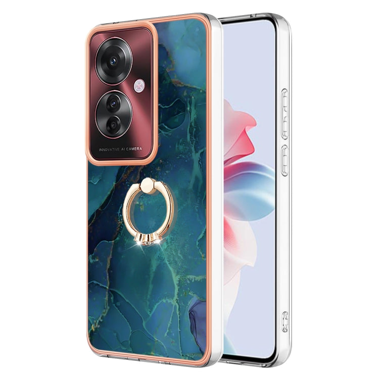 Electroplating Marble Dual-side IMD Phone Case with Ring, For OPPO Reno12 Pro Global, For OPPO Reno12 Global, For OPPO A60, For OPPO Reno11 F 5G Global, For OPPO Reno11 5G Global, For OPPO Reno11 Pro 5G Global, For OPPO A58 4G, For OPPO Reno10 5G Globa...