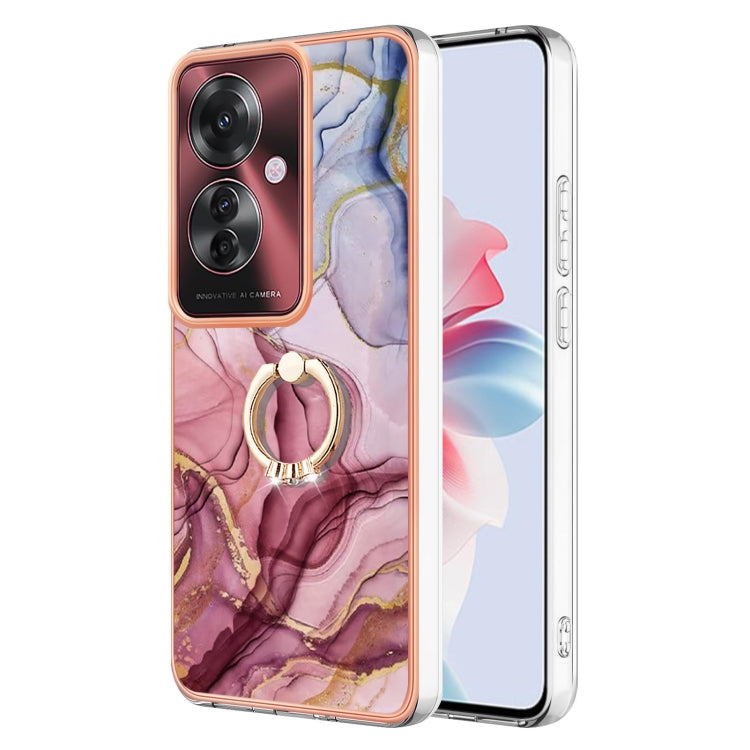 Electroplating Marble Dual-side IMD Phone Case with Ring, For OPPO Reno12 Pro Global, For OPPO Reno12 Global, For OPPO A60, For OPPO Reno11 F 5G Global, For OPPO Reno11 5G Global, For OPPO Reno11 Pro 5G Global, For OPPO A58 4G, For OPPO Reno10 5G Globa...