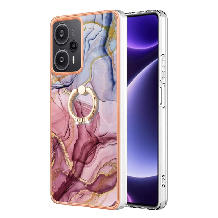 Electroplating Marble Dual-side IMD Phone Case with Ring