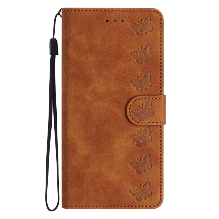 Seven Butterflies Embossed Leather Phone Case, For iPhone 13 mini, For iPhone 12, For iPhone 12 Pro Max, For iPhone 12 Pro, For iPhone 12 mini, For iPhone 11 Pro Max, For iPhone 11, For iPhone 11 Pro