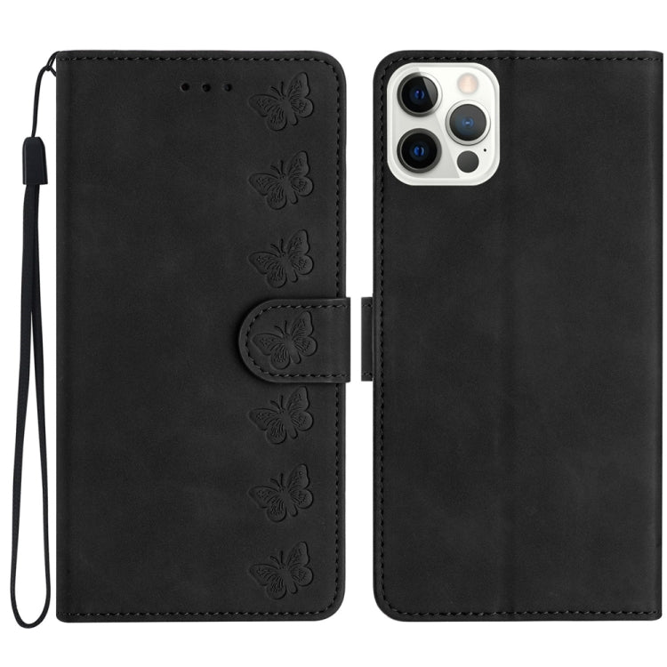 Seven Butterflies Embossed Leather Phone Case, For iPhone 13 mini, For iPhone 12, For iPhone 12 Pro Max, For iPhone 12 Pro, For iPhone 12 mini, For iPhone 11 Pro Max, For iPhone 11, For iPhone 11 Pro