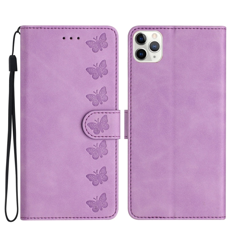 Seven Butterflies Embossed Leather Phone Case, For iPhone 13 mini, For iPhone 12, For iPhone 12 Pro Max, For iPhone 12 Pro, For iPhone 12 mini, For iPhone 11 Pro Max, For iPhone 11, For iPhone 11 Pro