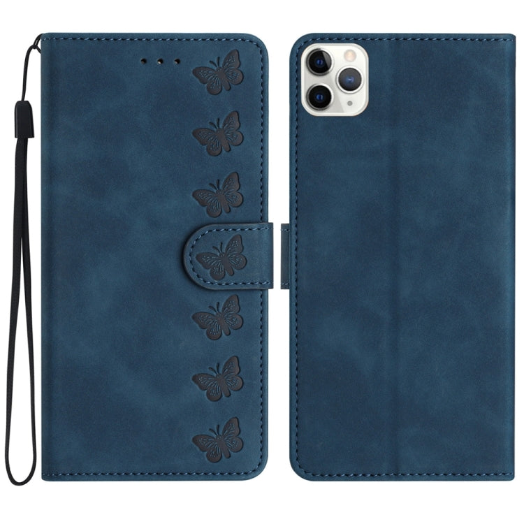 Seven Butterflies Embossed Leather Phone Case, For iPhone 13 mini, For iPhone 12, For iPhone 12 Pro Max, For iPhone 12 Pro, For iPhone 12 mini, For iPhone 11 Pro Max, For iPhone 11, For iPhone 11 Pro