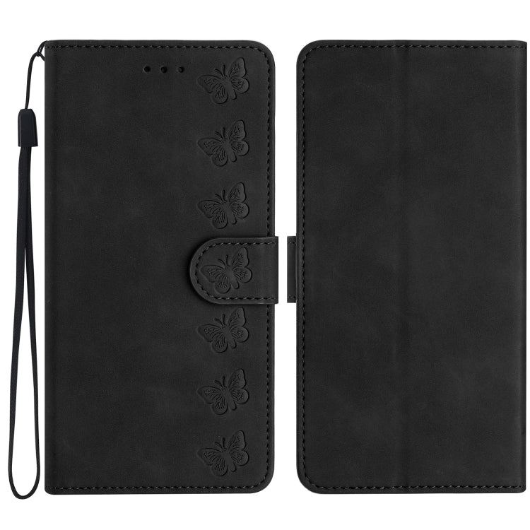 Seven Butterflies Embossed Leather Phone Case, For iPhone 16e, For iPhone 16 Pro Max, For iPhone 16 Pro, For iPhone 16 Plus, For iPhone 16, For iPhone 15 Pro Max, For iPhone 15 Pro, For iPhone 15 Plus, For iPhone 15, For iPhone 14 Plus, For iPhone 14��...