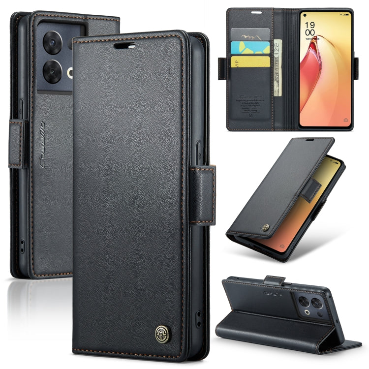 CaseMe 023 Butterfly Buckle Litchi Texture RFID Anti-theft Leather Phone Case, For OPPO Reno10 5G Global／Reno10 Pro Global, For OPPO Reno8 T 4G, For OPPO A57 4G Global/A57s 4G Global, For OPPO A77 4G Global / A57e 4G, For OPPO A78 4G, For OPPO A77s����...