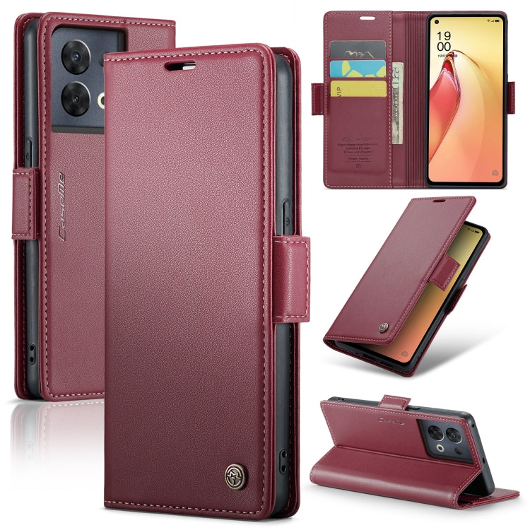CaseMe 023 Butterfly Buckle Litchi Texture RFID Anti-theft Leather Phone Case, For OPPO Reno10 5G Global／Reno10 Pro Global, For OPPO Reno8 T 4G, For OPPO A57 4G Global/A57s 4G Global, For OPPO A77 4G Global / A57e 4G, For OPPO A78 4G, For OPPO A77s����...