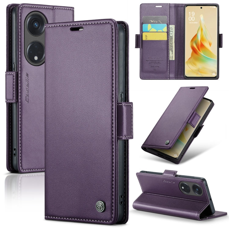 CaseMe 023 Butterfly Buckle Litchi Texture RFID Anti-theft Leather Phone Case, For OPPO Reno10 5G Global／Reno10 Pro Global, For OPPO Reno8 T 4G, For OPPO A57 4G Global/A57s 4G Global, For OPPO A77 4G Global / A57e 4G, For OPPO A78 4G, For OPPO A77s����...