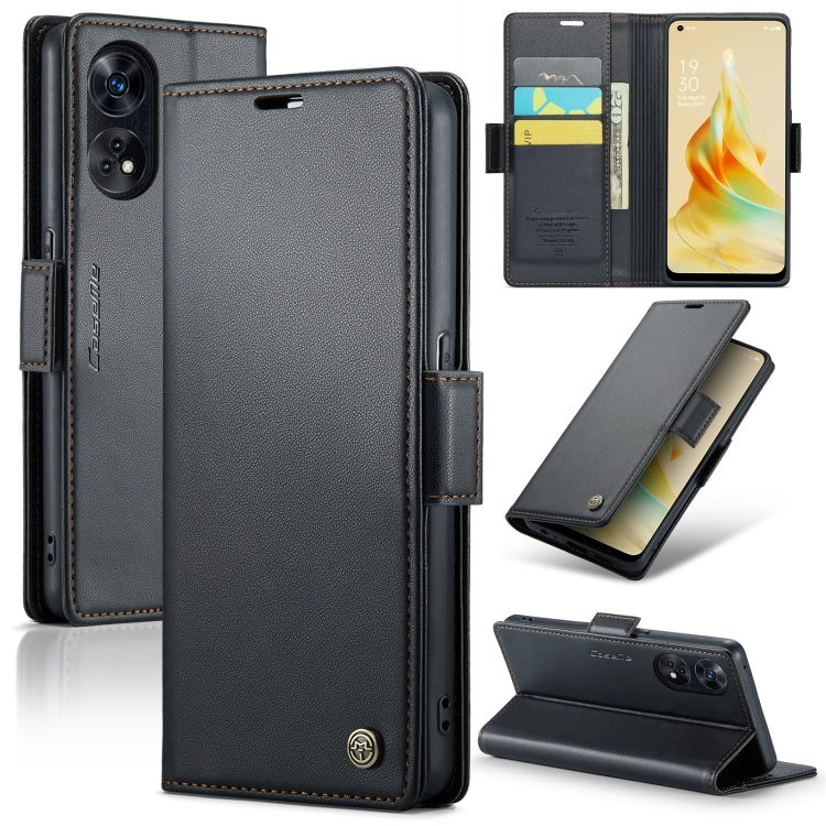 CaseMe 023 Butterfly Buckle Litchi Texture RFID Anti-theft Leather Phone Case, For OPPO Reno10 5G Global／Reno10 Pro Global, For OPPO Reno8 T 4G, For OPPO A57 4G Global/A57s 4G Global, For OPPO A77 4G Global / A57e 4G, For OPPO A78 4G, For OPPO A77s����...