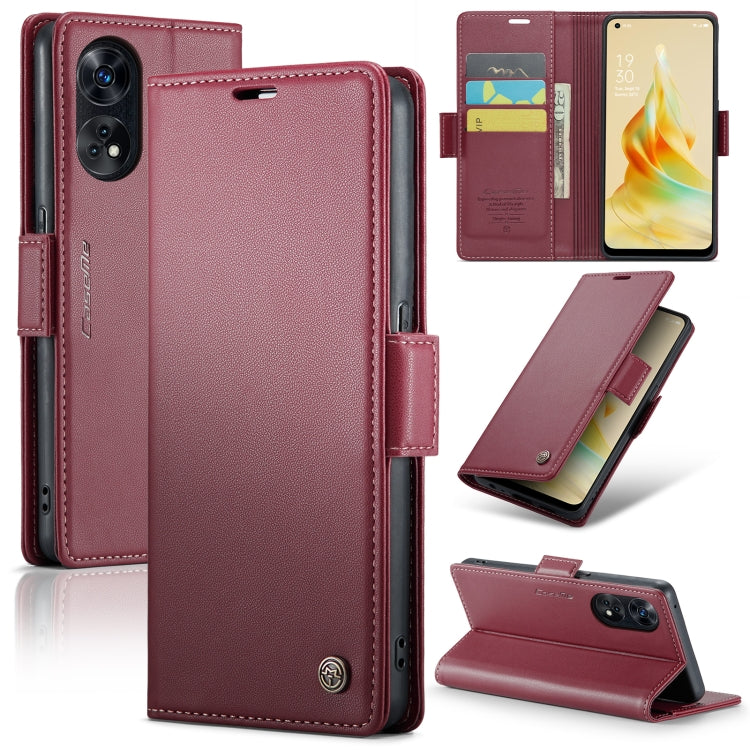 CaseMe 023 Butterfly Buckle Litchi Texture RFID Anti-theft Leather Phone Case, For OPPO Reno10 5G Global／Reno10 Pro Global, For OPPO Reno8 T 4G, For OPPO A57 4G Global/A57s 4G Global, For OPPO A77 4G Global / A57e 4G, For OPPO A78 4G, For OPPO A77s����...