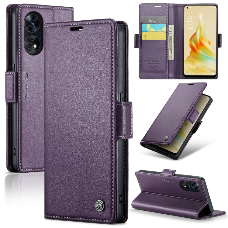 CaseMe 023 Butterfly Buckle Litchi Texture RFID Anti-theft Leather Phone Case, For OPPO Reno10 5G Global／Reno10 Pro Global, For OPPO Reno8 T 4G, For OPPO A57 4G Global/A57s 4G Global, For OPPO A77 4G Global / A57e 4G, For OPPO A78 4G, For OPPO A77s����...