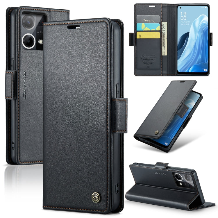 CaseMe 023 Butterfly Buckle Litchi Texture RFID Anti-theft Leather Phone Case, For OPPO Reno10 5G Global／Reno10 Pro Global, For OPPO Reno8 T 4G, For OPPO A57 4G Global/A57s 4G Global, For OPPO A77 4G Global / A57e 4G, For OPPO A78 4G, For OPPO A77s����...
