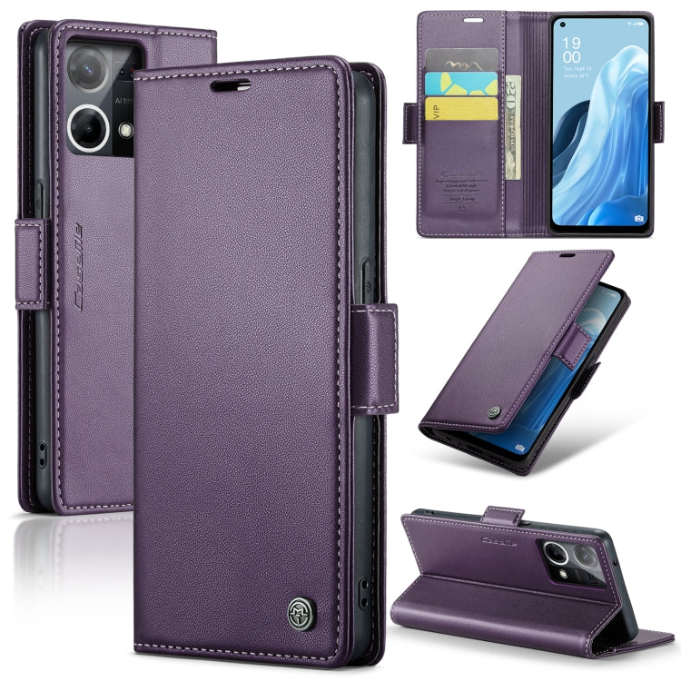 CaseMe 023 Butterfly Buckle Litchi Texture RFID Anti-theft Leather Phone Case, For OPPO Reno10 5G Global／Reno10 Pro Global, For OPPO Reno8 T 4G, For OPPO A57 4G Global/A57s 4G Global, For OPPO A77 4G Global / A57e 4G, For OPPO A78 4G, For OPPO A77s����...