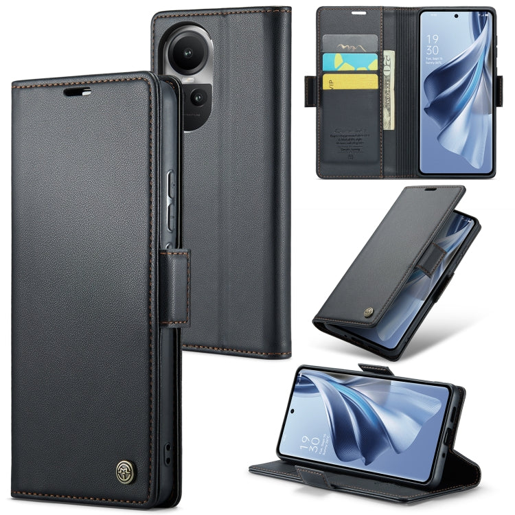 CaseMe 023 Butterfly Buckle Litchi Texture RFID Anti-theft Leather Phone Case, For OPPO Reno10 5G Global／Reno10 Pro Global, For OPPO Reno8 T 4G, For OPPO A57 4G Global/A57s 4G Global, For OPPO A77 4G Global / A57e 4G, For OPPO A78 4G, For OPPO A77s����...