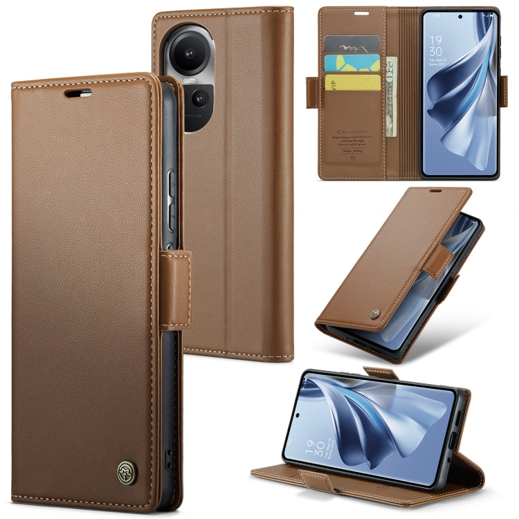 CaseMe 023 Butterfly Buckle Litchi Texture RFID Anti-theft Leather Phone Case, For OPPO Reno10 5G Global／Reno10 Pro Global, For OPPO Reno8 T 4G, For OPPO A57 4G Global/A57s 4G Global, For OPPO A77 4G Global / A57e 4G, For OPPO A78 4G, For OPPO A77s����...