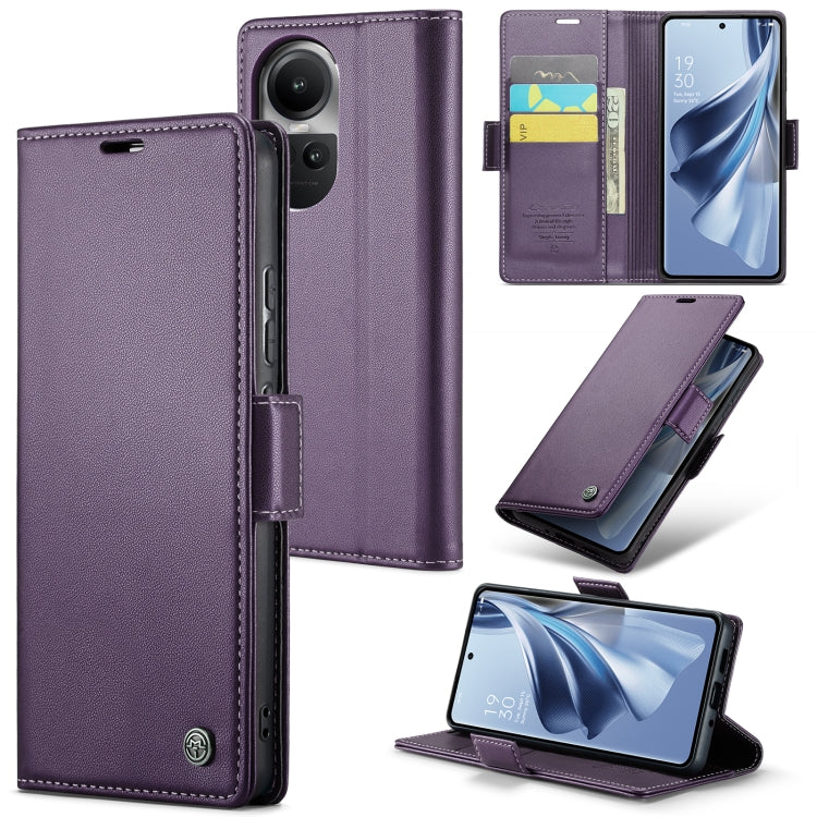 CaseMe 023 Butterfly Buckle Litchi Texture RFID Anti-theft Leather Phone Case, For OPPO Reno10 5G Global／Reno10 Pro Global, For OPPO Reno8 T 4G, For OPPO A57 4G Global/A57s 4G Global, For OPPO A77 4G Global / A57e 4G, For OPPO A78 4G, For OPPO A77s����...