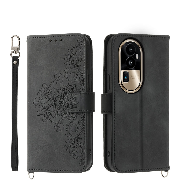 Skin Feel Flowers Embossed Wallet Leather Phone Case, For OPPO A5 PRO 5G Global, For OPPO Reno13 F 4G / 5G, For OPPO A3 4G / 5G / A3X 4G / 5G India, For OPPO Reno12 F 4G / 5G / F27 India, For OPPO A3 Pro 5G, For OPPO Reno11 F, For OPPO Reno11 Pro������...