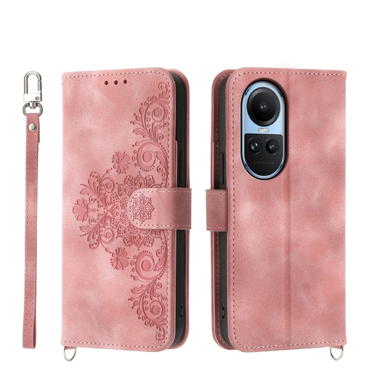 Skin Feel Flowers Embossed Wallet Leather Phone Case, For OPPO A5 PRO 5G Global, For OPPO Reno13 F 4G / 5G, For OPPO A3 4G / 5G / A3X 4G / 5G India, For OPPO Reno12 F 4G / 5G / F27 India, For OPPO A3 Pro 5G, For OPPO Reno11 F, For OPPO Reno11 Pro������...