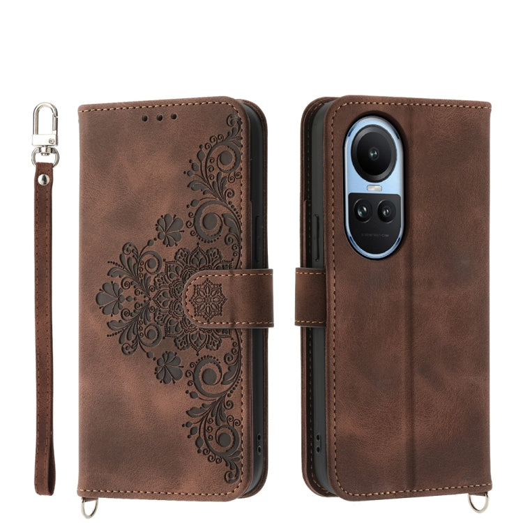Skin Feel Flowers Embossed Wallet Leather Phone Case, For OPPO A5 PRO 5G Global, For OPPO Reno13 F 4G / 5G, For OPPO A3 4G / 5G / A3X 4G / 5G India, For OPPO Reno12 F 4G / 5G / F27 India, For OPPO A3 Pro 5G, For OPPO Reno11 F, For OPPO Reno11 Pro������...
