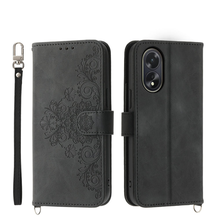 Skin Feel Flowers Embossed Wallet Leather Phone Case, For OPPO A5 PRO 5G Global, For OPPO Reno13 F 4G / 5G, For OPPO A3 4G / 5G / A3X 4G / 5G India, For OPPO Reno12 F 4G / 5G / F27 India, For OPPO A3 Pro 5G, For OPPO Reno11 F, For OPPO Reno11 Pro������...
