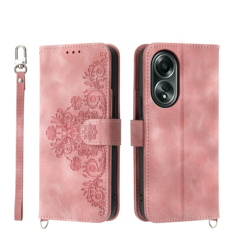 Skin Feel Flowers Embossed Wallet Leather Phone Case, For OPPO A5 PRO 5G Global, For OPPO Reno13 F 4G / 5G, For OPPO A3 4G / 5G / A3X 4G / 5G India, For OPPO Reno12 F 4G / 5G / F27 India, For OPPO A3 Pro 5G, For OPPO Reno11 F, For OPPO Reno11 Pro������...
