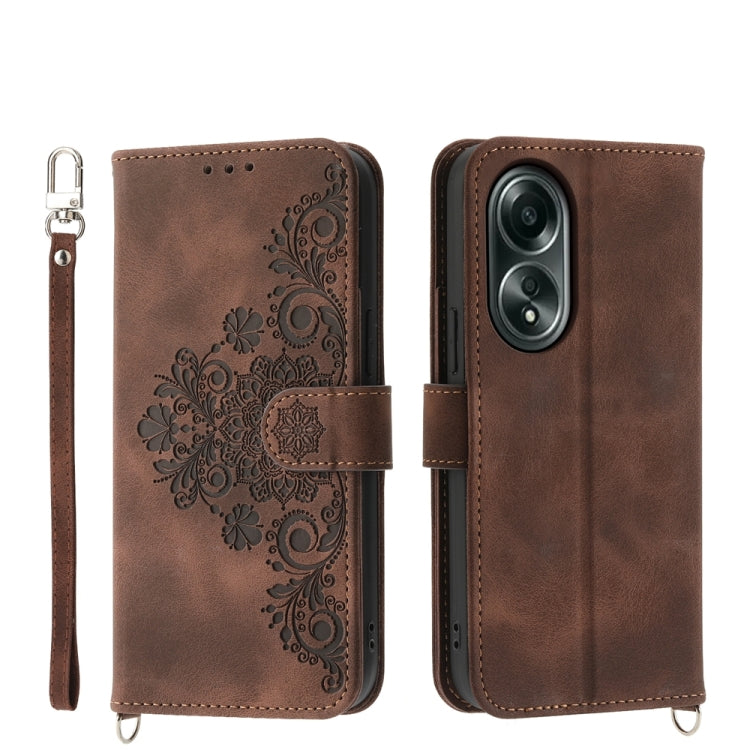 Skin Feel Flowers Embossed Wallet Leather Phone Case, For OPPO A5 PRO 5G Global, For OPPO Reno13 F 4G / 5G, For OPPO A3 4G / 5G / A3X 4G / 5G India, For OPPO Reno12 F 4G / 5G / F27 India, For OPPO A3 Pro 5G, For OPPO Reno11 F, For OPPO Reno11 Pro������...
